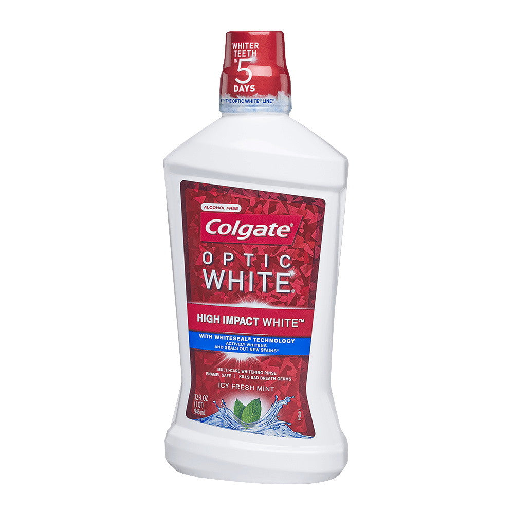 Colgate Optic White High Impact Mouthwash, Sparkling Mint, 32 Oz
